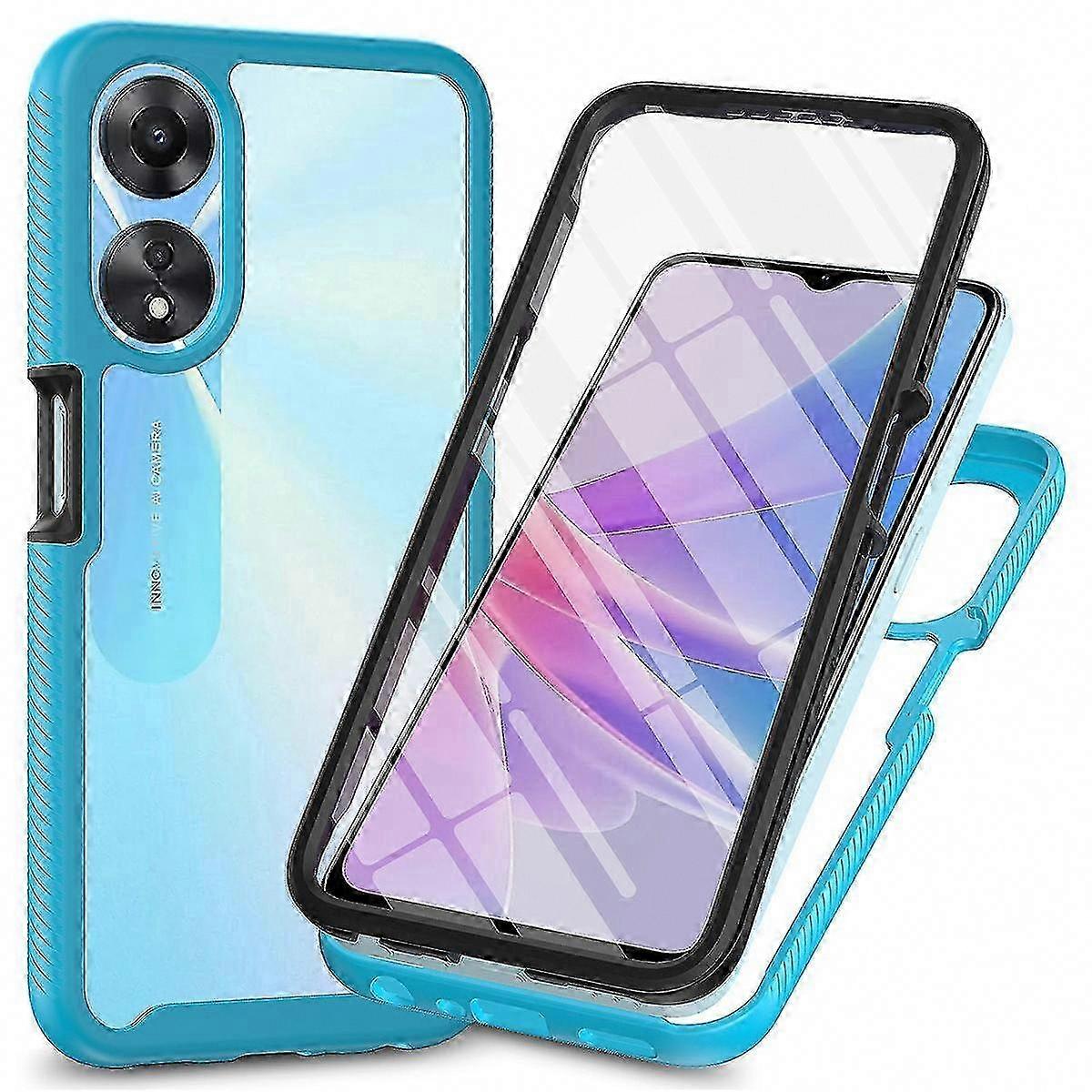 Stoßfeste Oppo A78 5g Hülle, 3-in-1 Schutzhülle Aus Pc + Tpu Mit Pet-displayschutzfolie