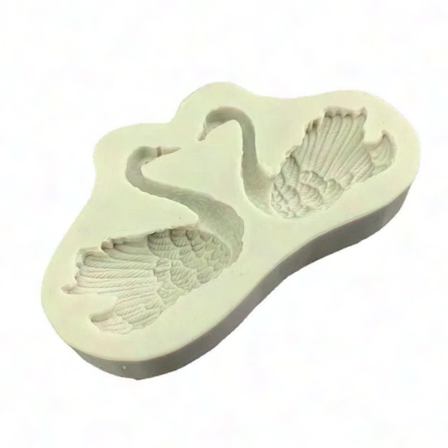 Silikon-schokoladenform Mit Schwanenpaar Für Fondant, Kuchen, Handgemachte Seife, Gebäck, Kreative Dekoration, 2-teilig, Wiederverwendbare, Flexible Form