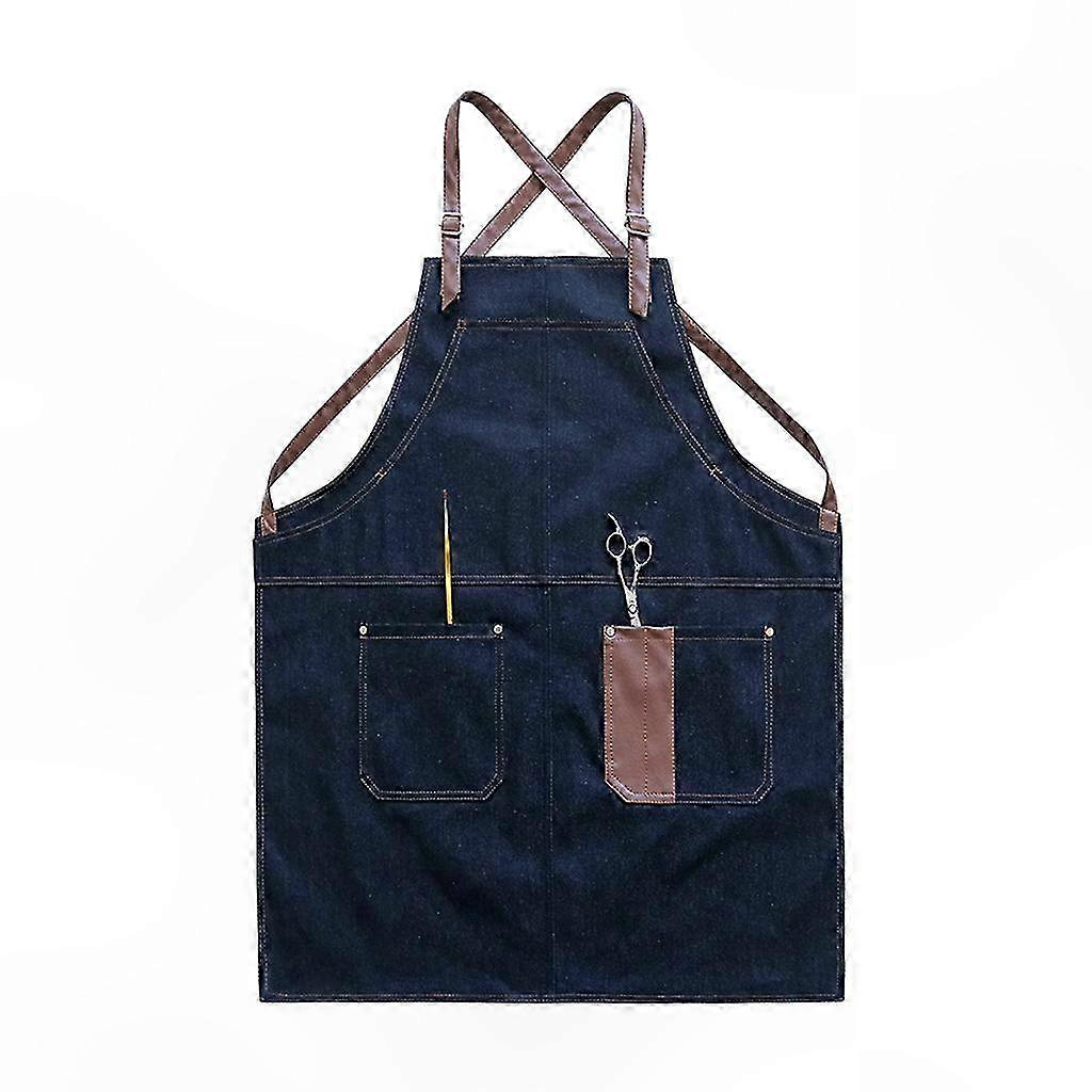 Kochschürze Aus Canvas Für Damen Und Herren, Verstellbare Gekreuzte Träger Am Rücken, Große Praktische Taschen, Robuste Küchenschürze.