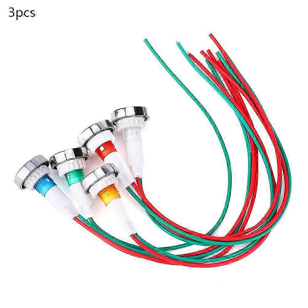 Packung Mit 15 12v Dc 10mm Led-anzeigeleuchten Mit Kabel, Signalleuchten Für Schalttafeln