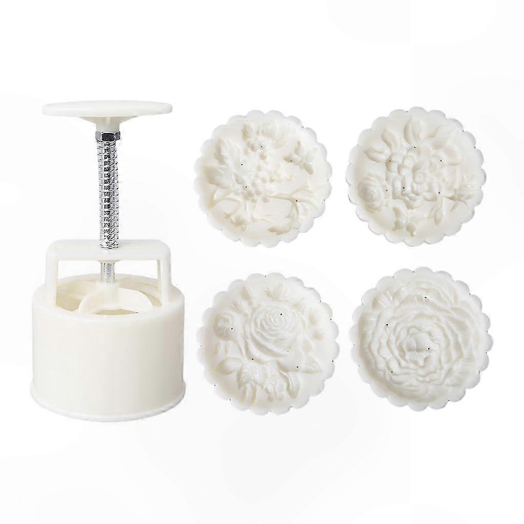 Mondkuchenform Aus Kunststoff, 3d-rosen-ausstecher, Diy-backwerkzeug Für Kekse, 150 G Oder 200 G, Küchenaccessoire Für Die Mondfestfeier