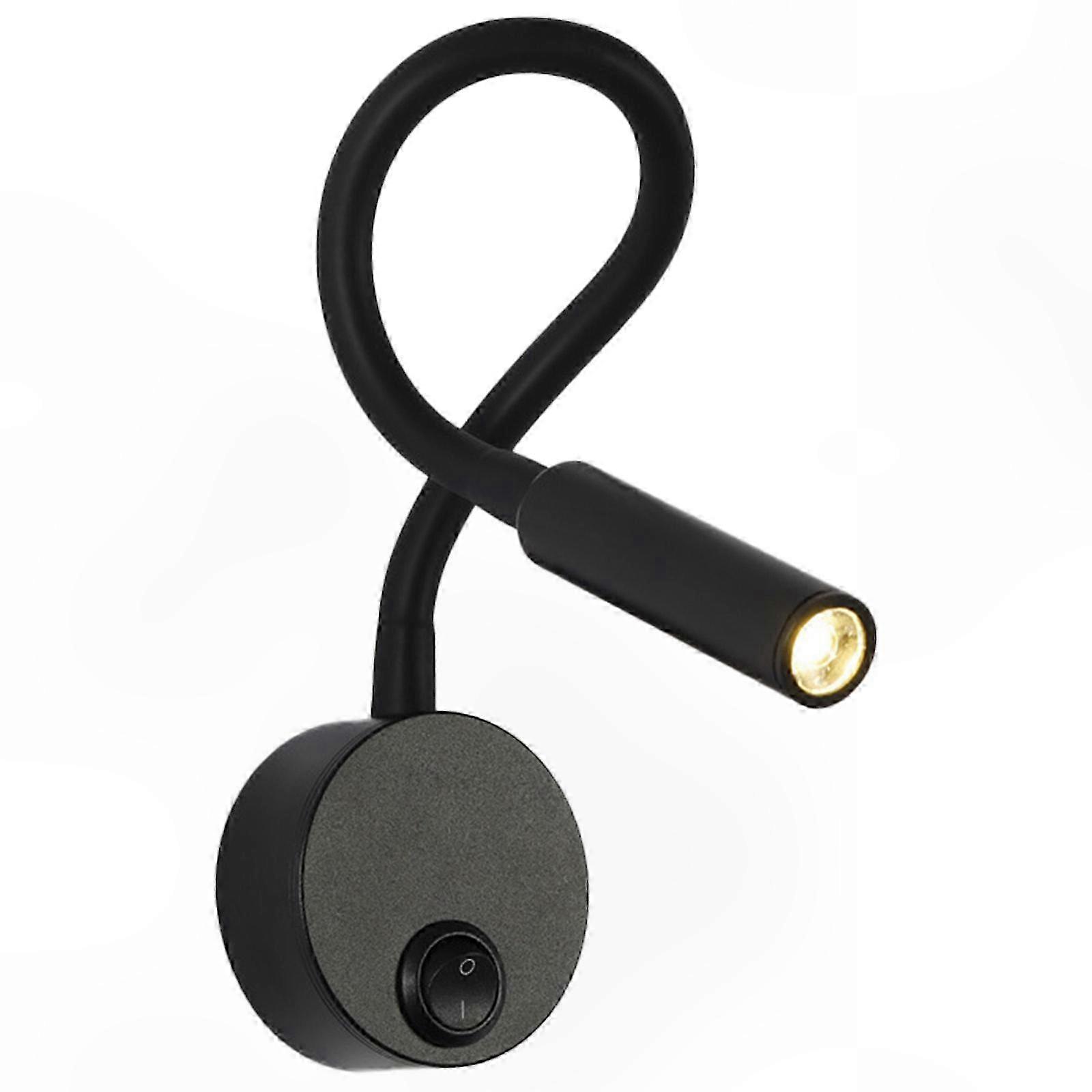 Flexible Led-wandleuchte Mit Schwanenhals Zum Lesen Im Bett, Nachttischlampe Mit Tastensteuerung, 2 Farboptionen