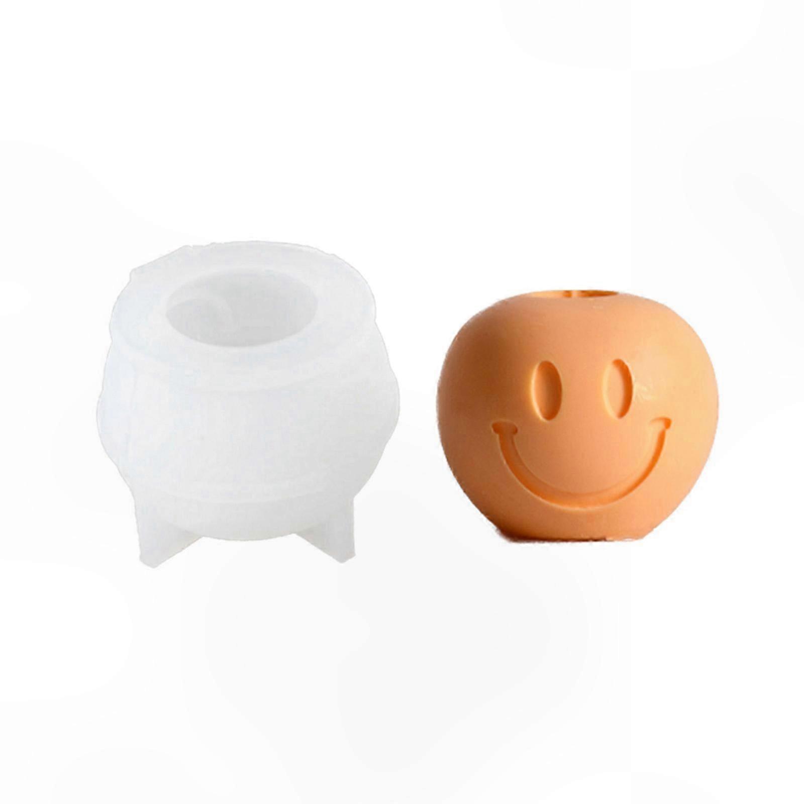 Emoji-gesichts-kerzenform, Silikonform Für Gips Und Beton, Lippenstiftbehälter, Diy-harzform, Heimdeko
