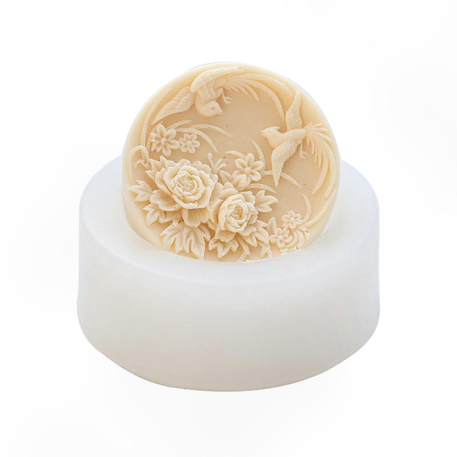Runde Silikon-seifenform In Blumenform, Diy-set Zur Herstellung Von Seifen, Gebäck, Schokolade, Käsekuchen, Cupcakes, Fondant, Wiederverwendbare Lebensmittelform