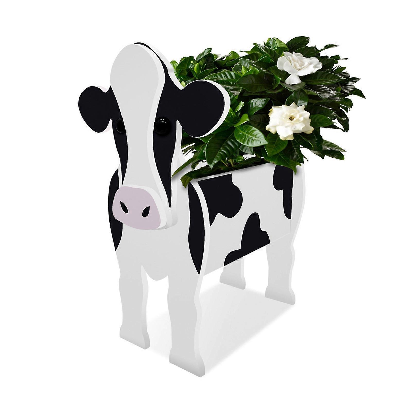 Dekorativer Kuh-pflanztopf Für Den Garten, Blumentopf In Rinderform, Pflanzschale Für Den Außenbereich, Rustikale Landhaus-dekoration