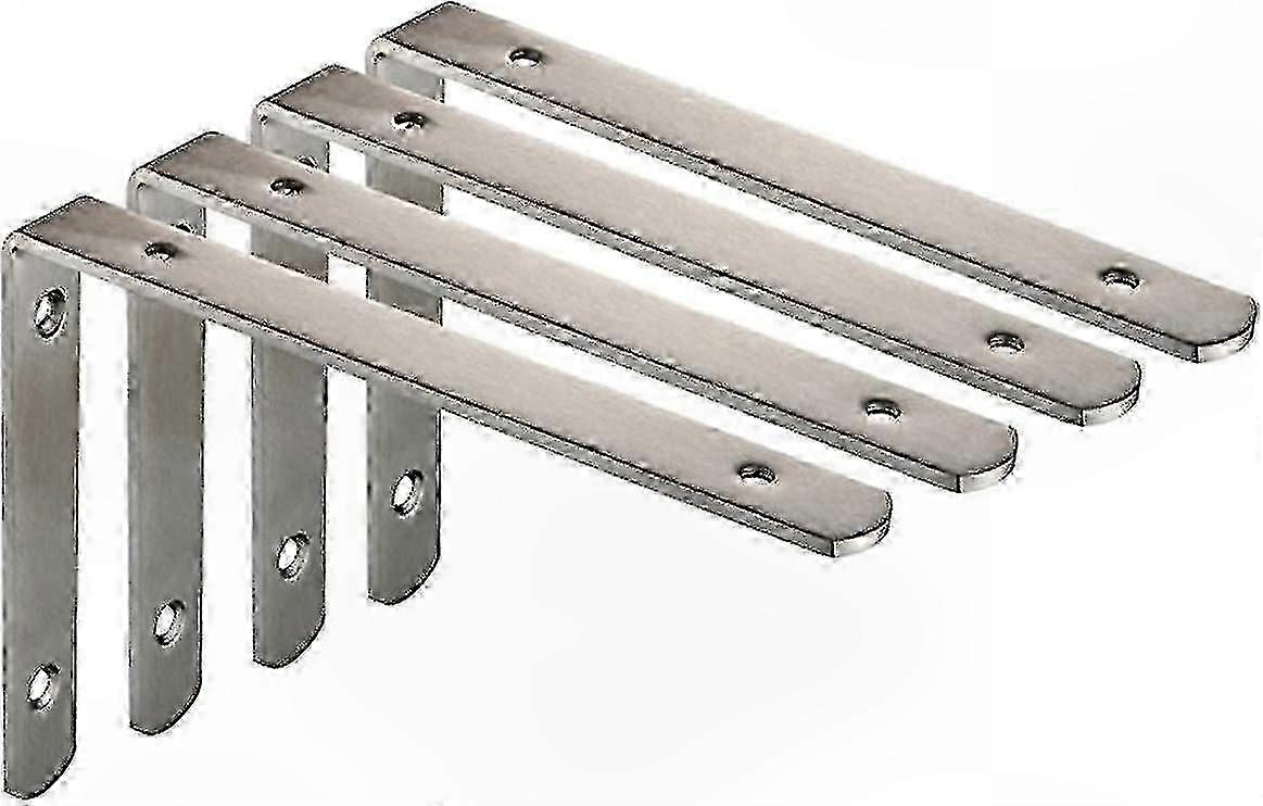 Verstärkte L-förmige Befestigungswinkel, Eckregalträger Aus Gebürstetem, Vernickeltem Edelstahl, 4er-set, Abmessungen 250 X 150 X 4 Mm