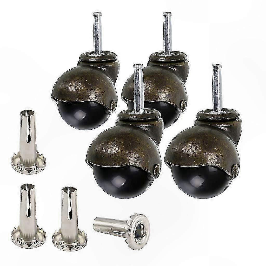 Satz Mit 4 Lenkrollen, 5 Cm, Mit Aufnahmen Für Möbel, Retro-stil Mit Kugelgelenk
