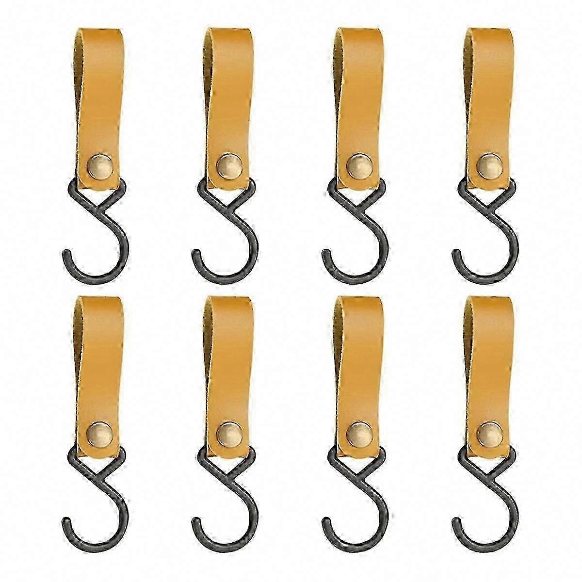Leder-s-haken, 8er-set, Für Mäntel, Campingausrüstung Und Mehr - Robuste S-förmige Haken