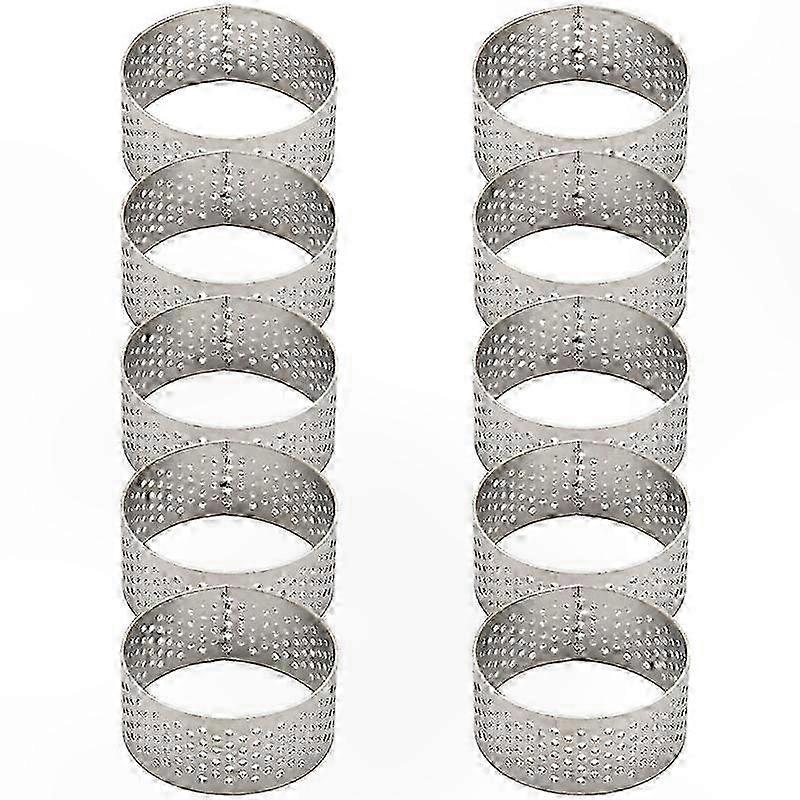 10 Perforierte Runde Tarteformen 4,5 Cm Für Quiches Und Teigböden