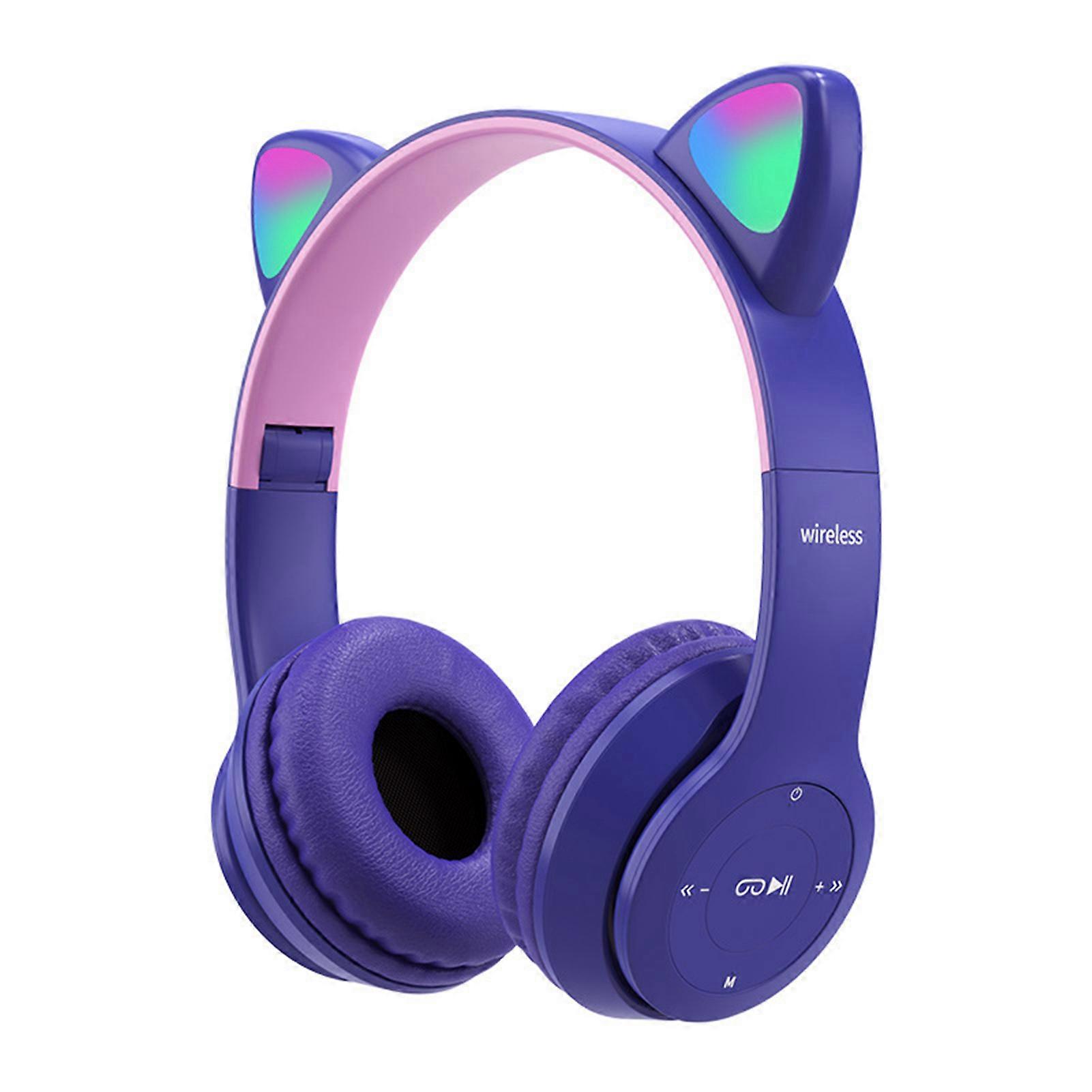 Niedliche Bluetooth-stereo-kopfhörer In Katzenform Mit Leuchteffekten, Kabellose Hifi-kopfhörer Mit Hoher Klangqualität Für Zuhause, Schule Und Büro, Katzenform, Klarer Klang, Leicht Und Komfortabel