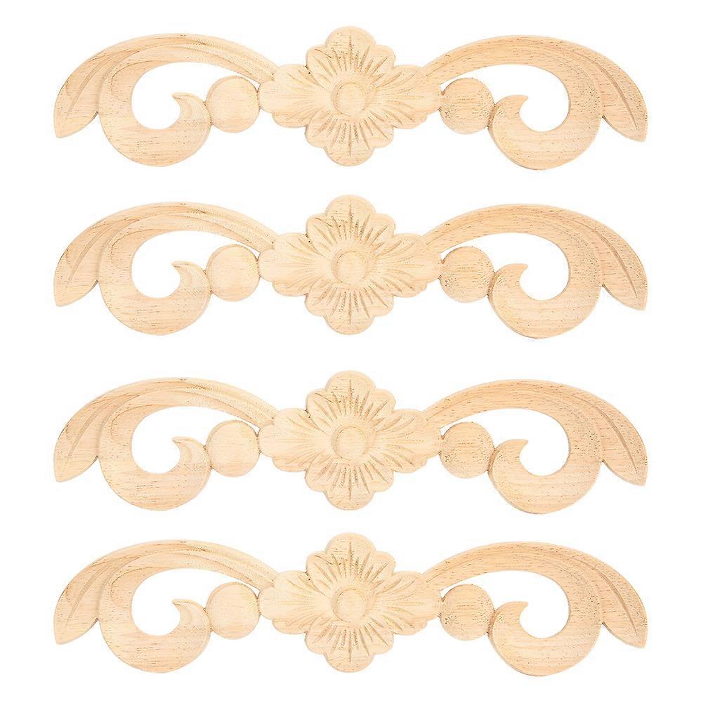 Stück 25x6cm Geschnitzte Holzblumen-applikationen, Dekorative Wohnaccessoires