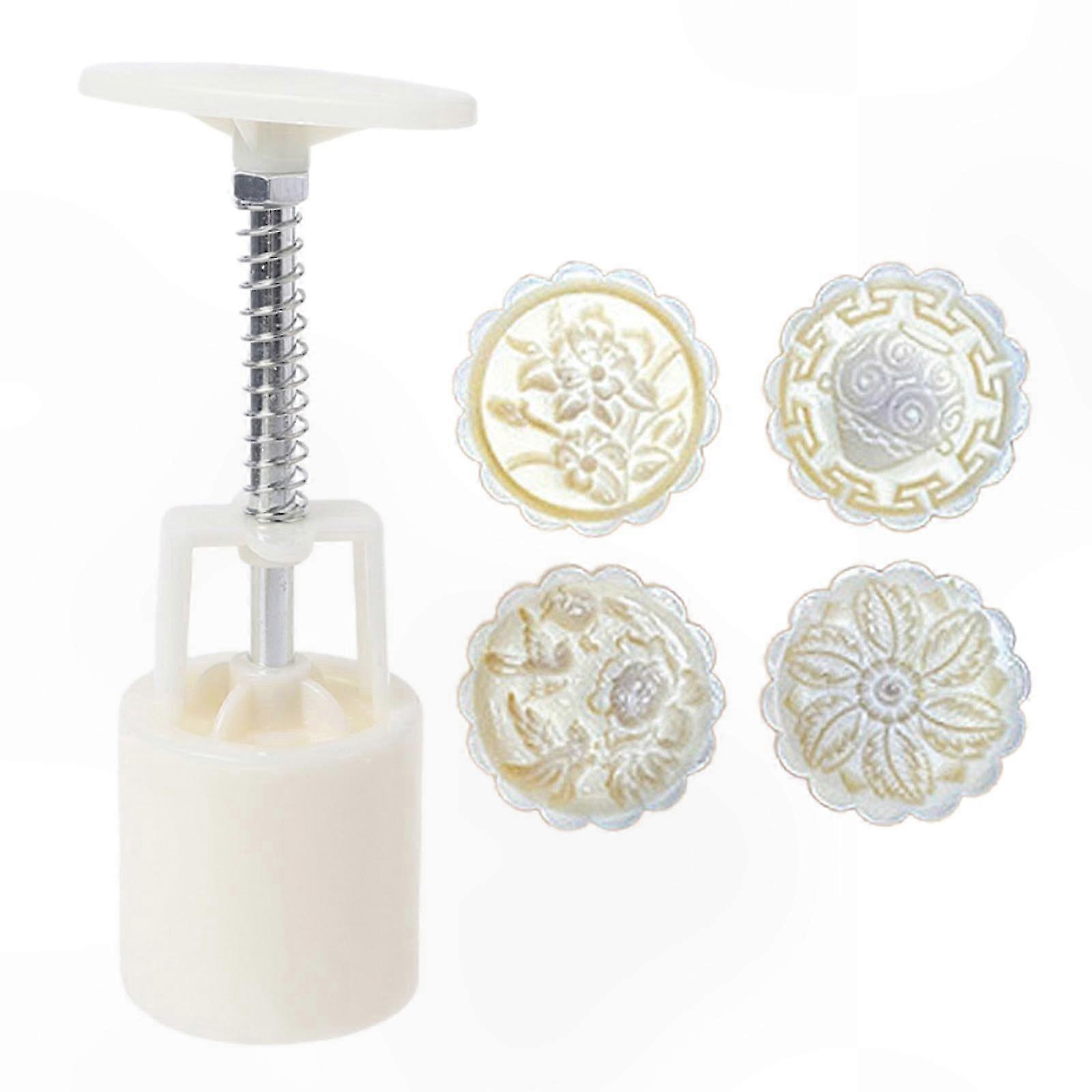 Mondkuchenform Aus Kunststoff, Stempel Und Gebäckwerkzeug Für Kreative Blumenformen, Festliches Set Für Das Mittherbstfest.