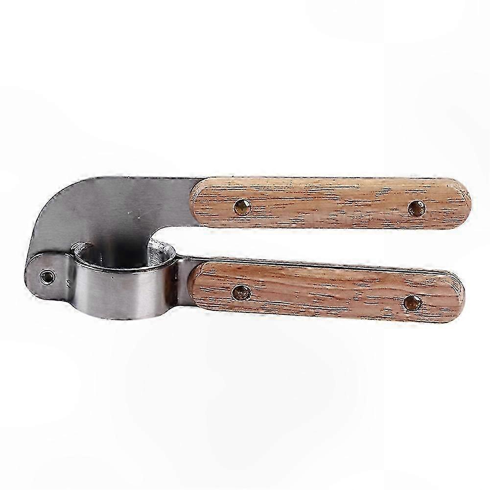 Knoblauchpresse Aus Edelstahl Mit Holzgriff, Robuste Knoblauchpresse Für Den Täglichen Gebrauch, Praktisches Handgerät