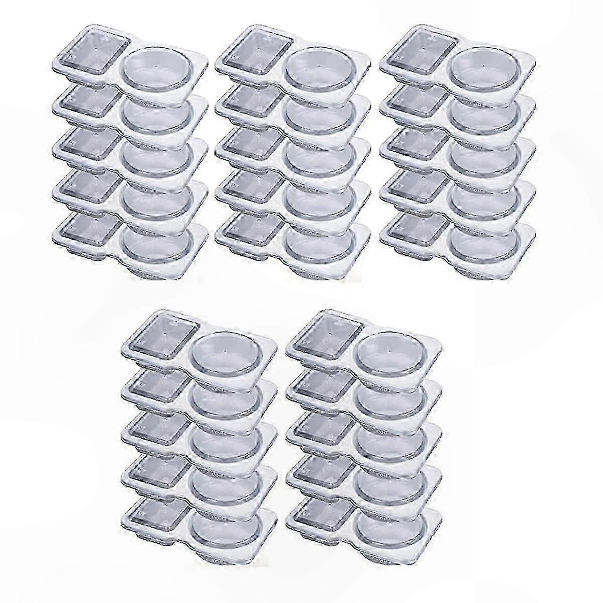 Wiederverwendbare 2-kammer-saucenschüsseln Mit Deckel, 85 Ml, 35er-packung, Ideal Für Saucen Und Würzmittel, Praktisch Und Luftdicht