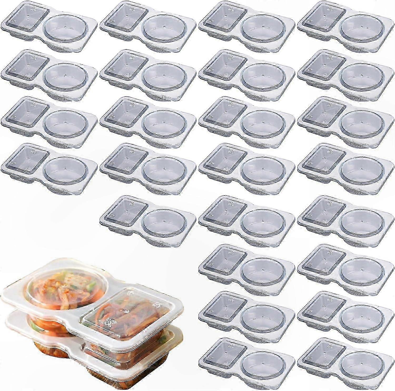 Unterteilte Saucenbox Mit Deckeln, Tragbarer 2-teiliger Spender Für Saucen Und Würzmittel, Ideal Für Picknicks, Wasserdichte Aufbewahrung, Handliche Größe.