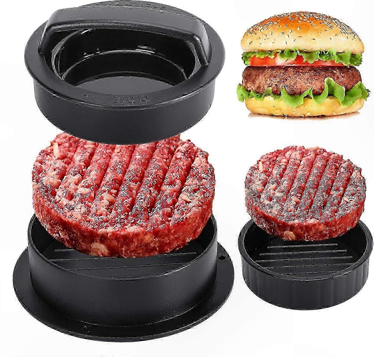 3-in-1 Antihaft-pattypresse Für Hackfleischsteaks, Gemüse Und Gefüllte Mini-burger, Langlebiges Küchengerät Zum Grillen Und Für Burger