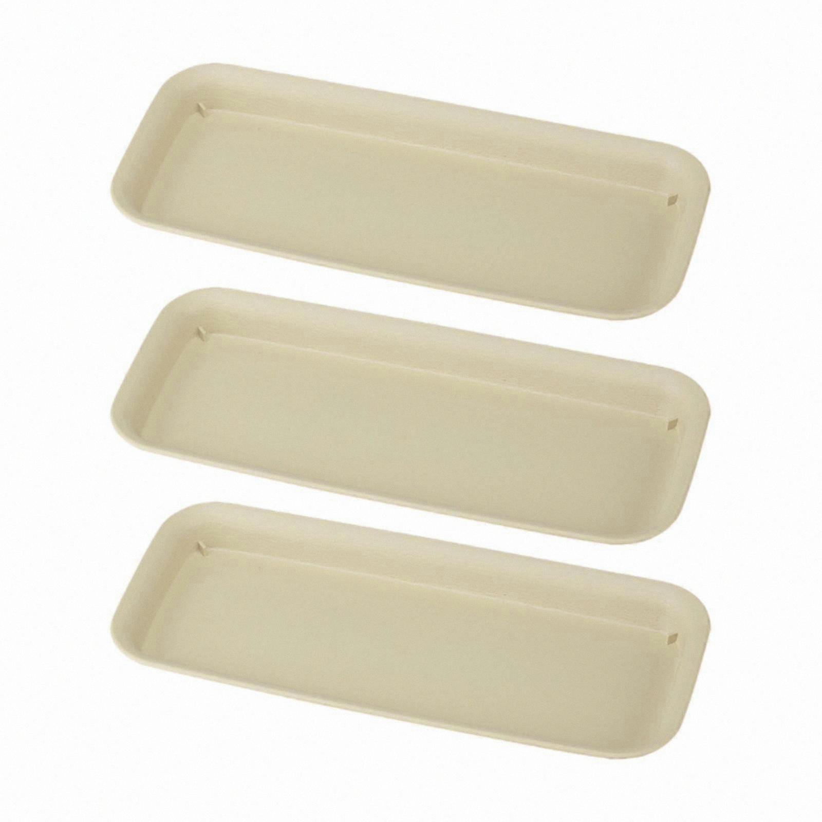 Set Mit 3 Rechteckigen Untersetzern Für Pflanzen, Effiziente Drainage, Tropffreie Behälter Für Töpfe, Für Den Innen- Und Außenbereich, Oberflächenschutz
