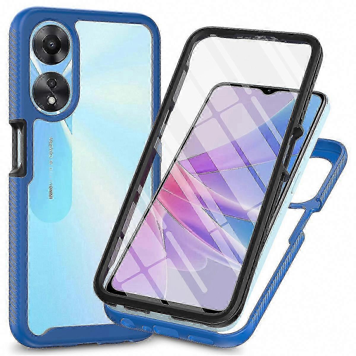 Stoßfeste Handyhülle Für Oppo A78 5g, 3-in-1-schutz Aus Pc Und Tpu, Inklusive Pet-displayschutzfolie