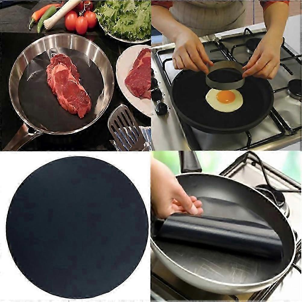 Set Mit 2 Runden, Antihaftbeschichteten Pfannenscheiben (24 Cm Durchmesser), Hitzebeständig, Zum Schutz Von Wok, Grill, Backblech Und Kochgeschirr.
