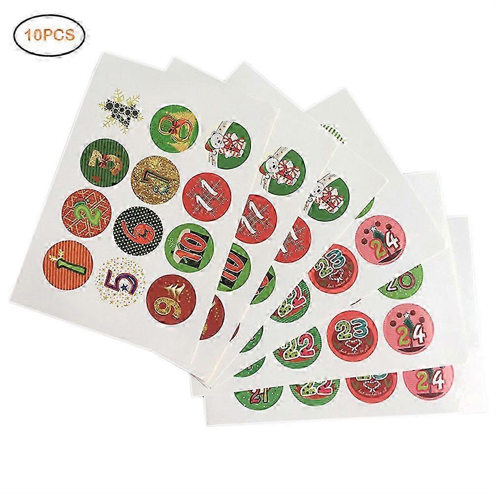 Nummerierte, Selbstklebende Etiketten Für Adventskalender, Weihnachtssüßigkeiten-siegel, Diy-geschenkverpackungsetiketten, Festliches Aufkleber-set Für Dekorationen Und Pakete.