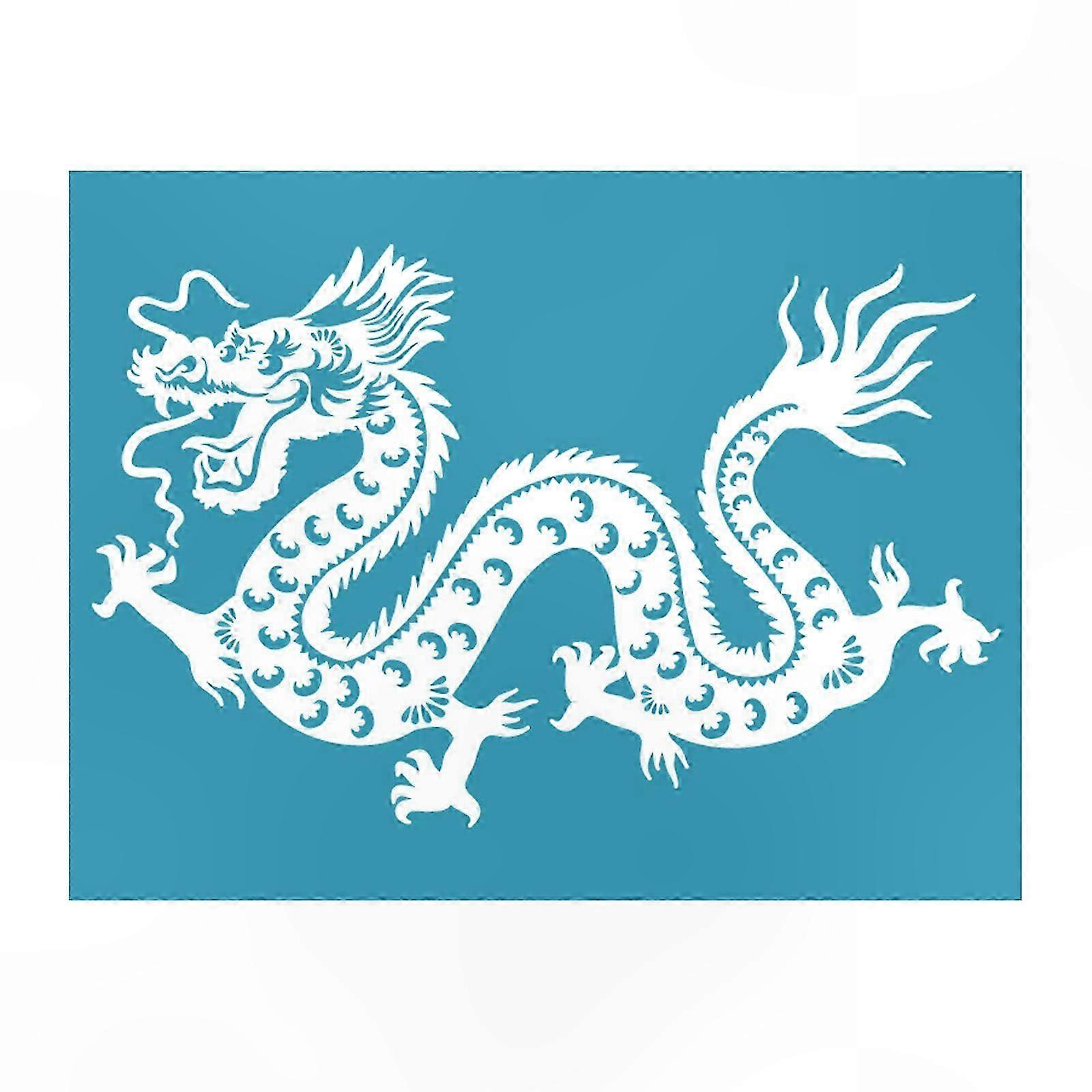 Selbstklebende Siebdruckschablone Mit Chinesischem Drachenmotiv Für Diy-t-shirts, Kissen, Taschen Und Textilien – Wiederverwendbare Transferfolie