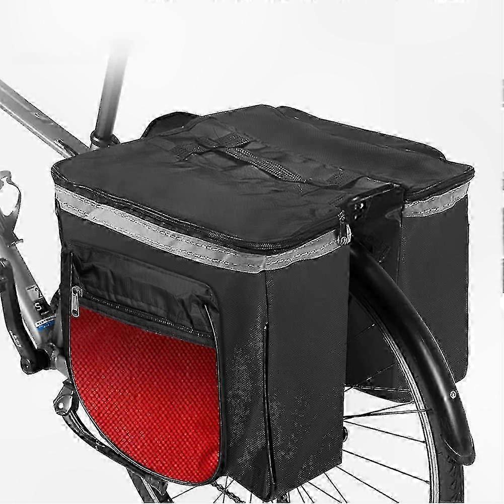 Wasserdichte 30-liter-fahrradtasche Für Hinten, Doppeltasche Mit Regenhülle, Satteltasche Für Den Täglichen Weg Zur Arbeit Und Touren
