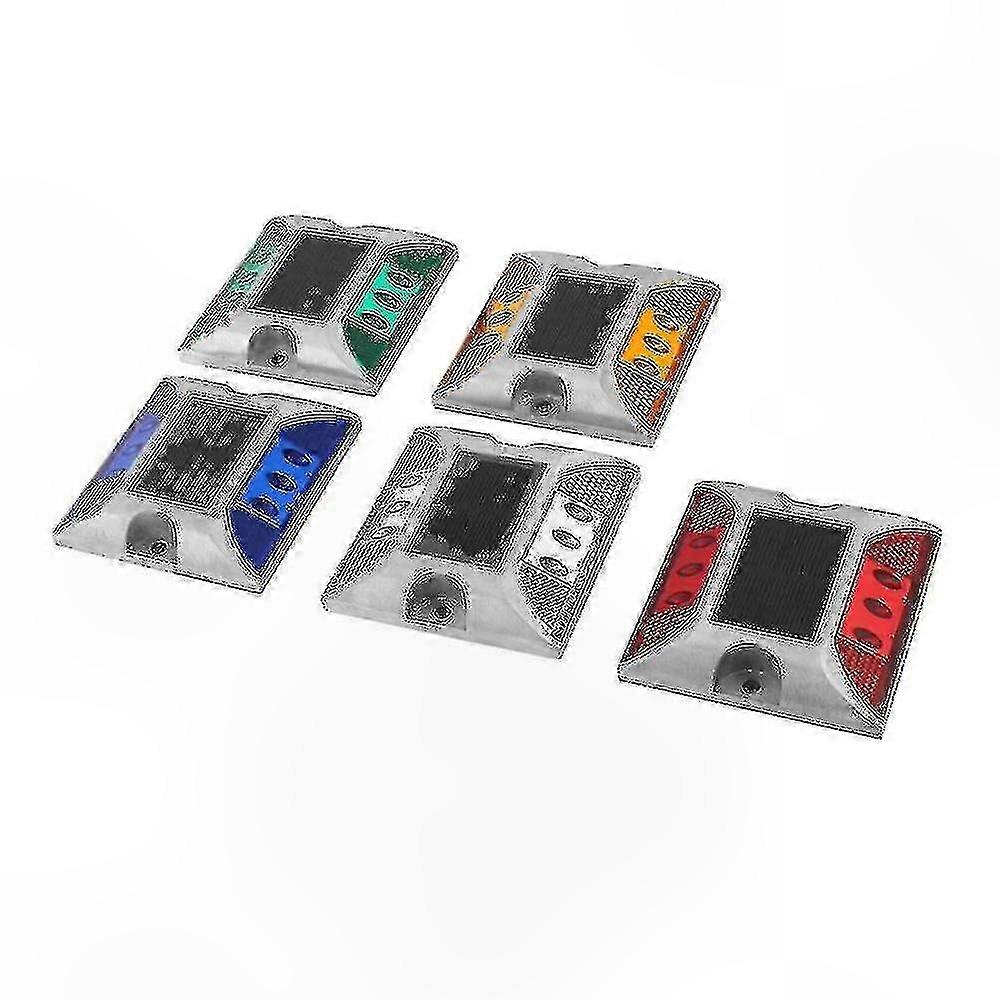 Wasserdichter Led-solarpoller Aus Aluminium Für Straßenmarkierungen, Drahtlose, Autarke Beleuchtung, Reflektierende Markierungen Für Fahrspuren, Langlebige Beleuchtungsvorrichtung Für Mehr Sicherheit