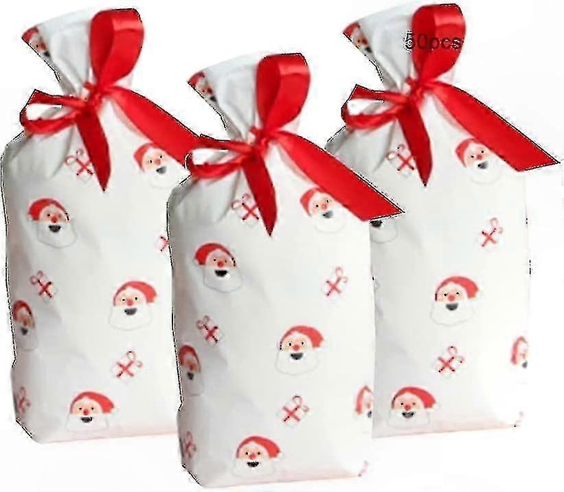Festliche Geschenktüten Mit Kordelzug, 50er-packung, Ideal Für Weihnachtsleckereien Und Gastgeschenke.