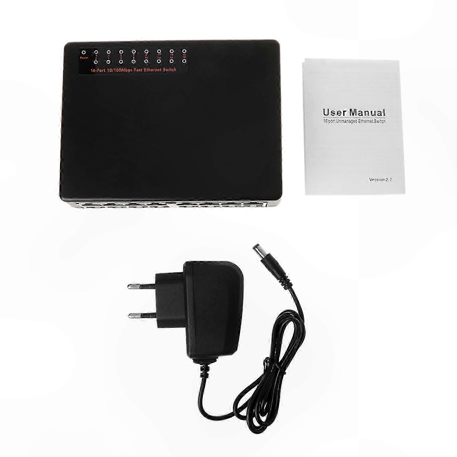 16-port 10/100mbps Desktop-ethernet-switch, Lan-hub, Mini-schnelladapter, Kabelgebundene Netzwerkverbindung, Kompaktes Gehäuse Für Büros