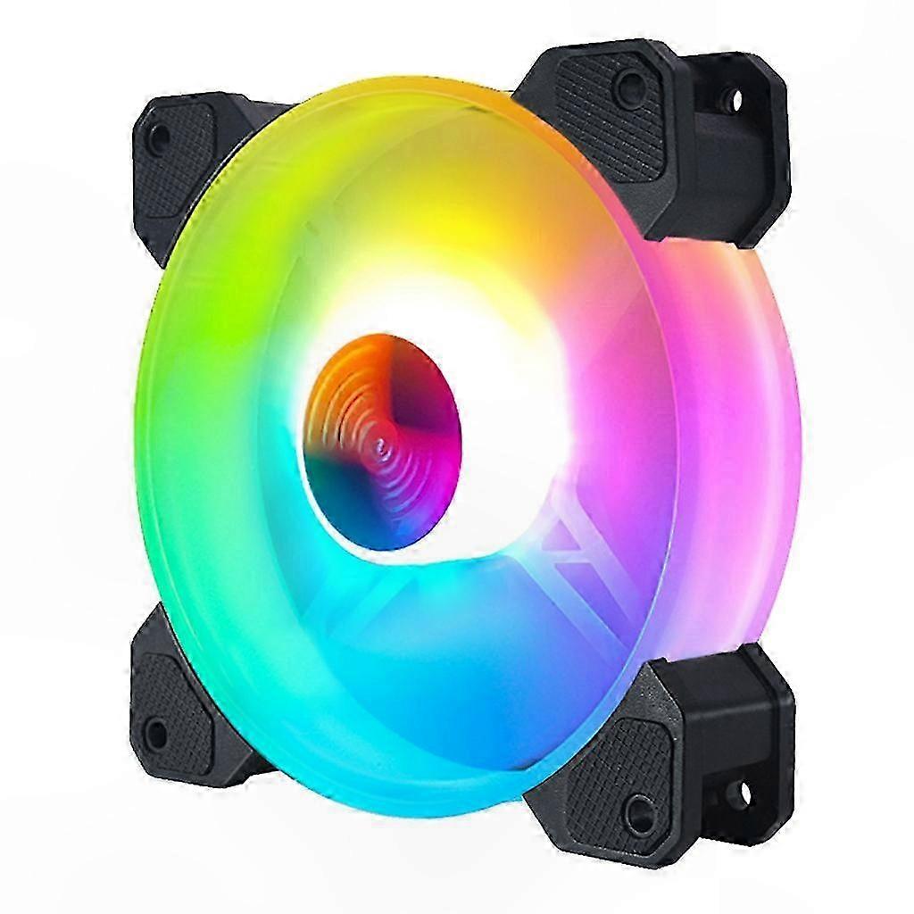 Leiser 12-cm-rgb-gehäuselüfter, Led-beleuchteter Kühlkörper, 7 Lüfterblätter, Hoher Luftdurchsatz, Starker Luftstrom, Geringe Geräuschentwicklung