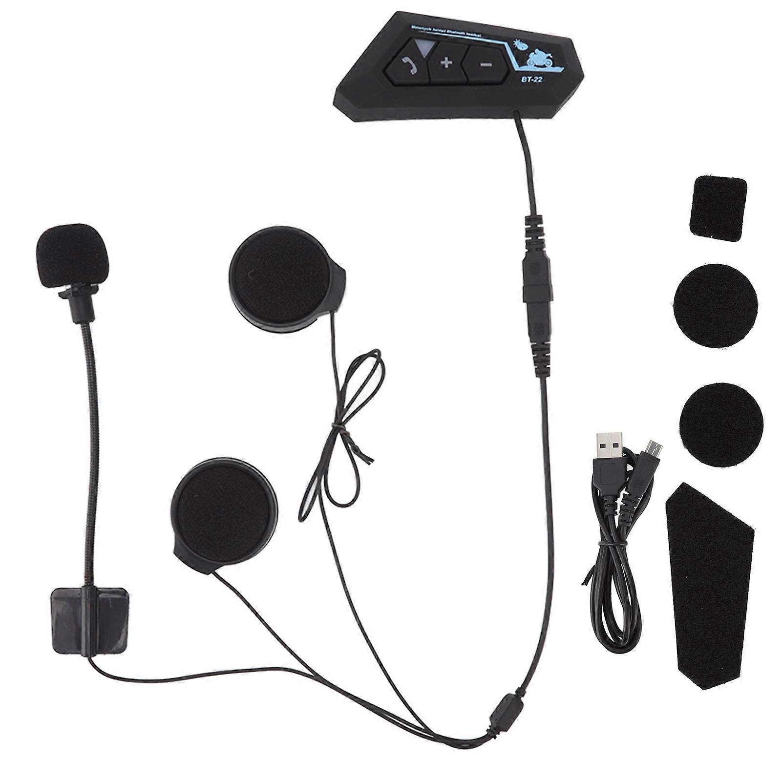Bluetooth 5.0 Motorrad-freisprecheinrichtung, Freisprechfunktion, Geräuschunterdrückung, Ipx5 Wasserdicht, Full-face-headset Mit Mikrofon, Geräuschreduzierung Für Motorradfahrer, Universal-headset-kop