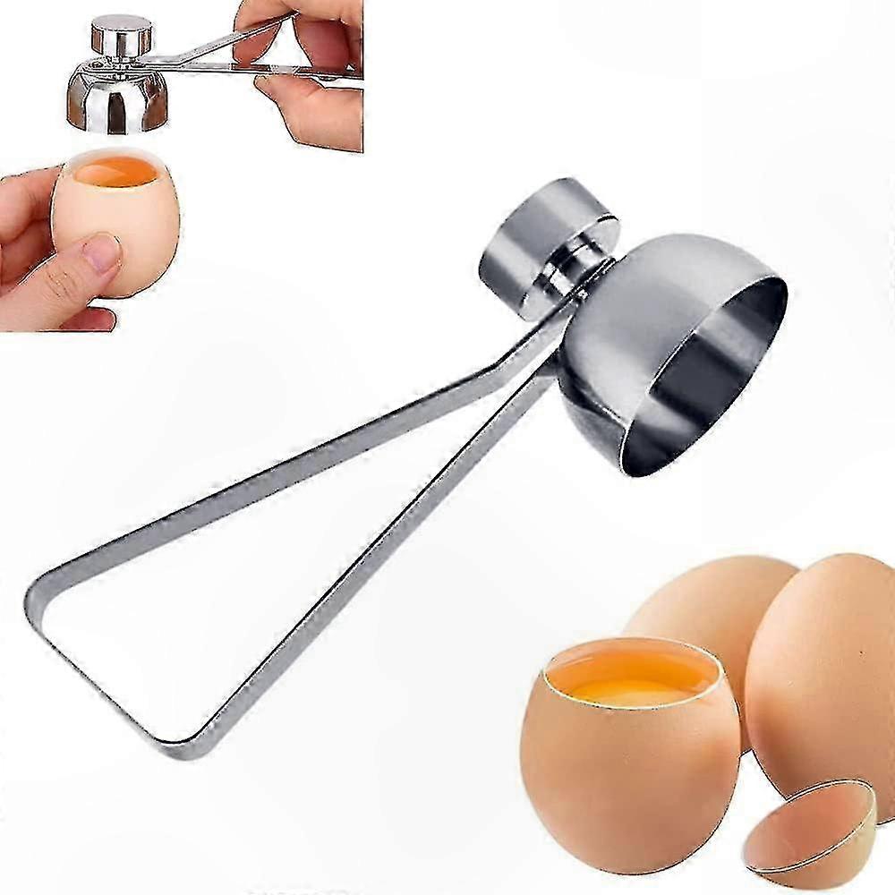 Eieröffner Und -trenner Aus Edelstahl, Ein Praktisches Küchenutensil Zum Einfachen Aufschlagen Und Trennen Von Eiern.