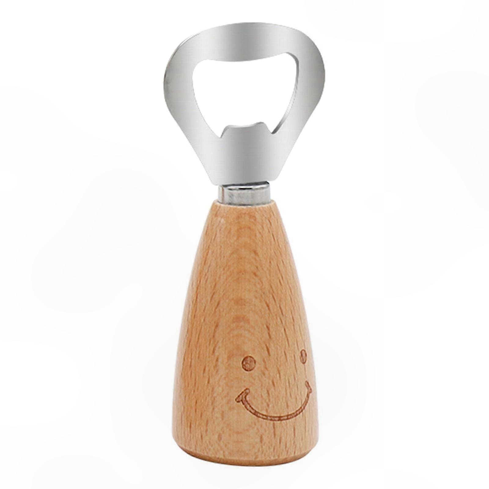 Multifunktionaler Flaschenöffner Aus Edelstahl Mit Holzgriff, Rostbeständig, Ein Praktisches Küchenutensil Für Den Täglichen Gebrauch.