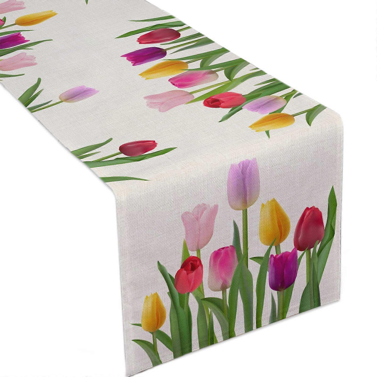 Geblümte Tischdecke 33 X 183 Cm, Wasser- Und Fleckenabweisend, Dekorativer Tischläufer Für Das Esszimmer, Schutzbeschichtung, Waschbar Und Strapazierfähig