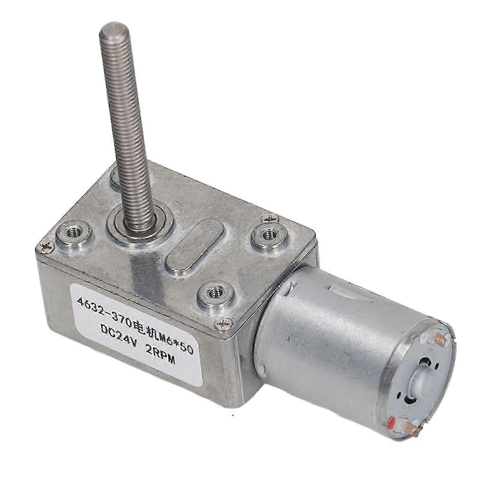 Dc24v 2rpm Schneckengetriebemotor, Leises Und Leichtes Untersetzungsgetriebe, Geringe Verluste, M6 X 50mm Welle, Robust Und Zuverlässig Für Industrielle Anwendungen.