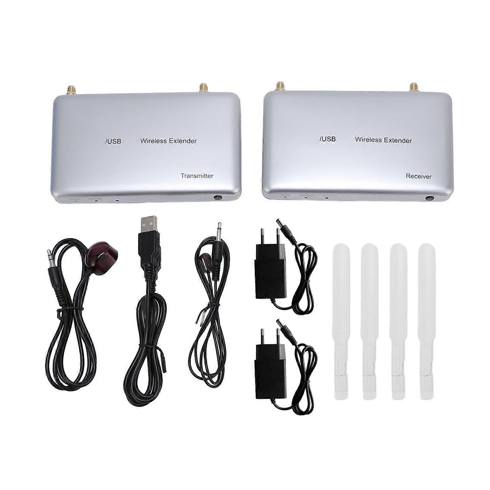 Kabelloser Hdmi-kvm-extender, Cat6 200 M, 1080p, Loop-ausgang, Zwei 5,8-ghz-antennen, 2 Usb-anschlüsse Für Tastatur, Maus Und Laptop