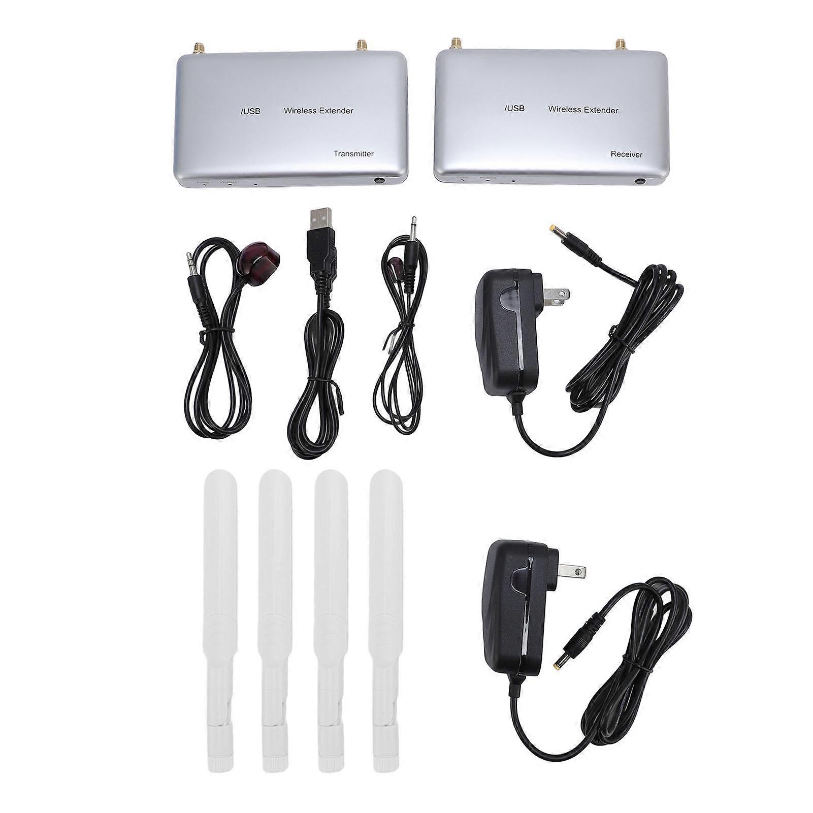 Kabelloser Hd-kvm-extender Über Cat6, 200 M Reichweite, 1080p, Loop-ausgang, Zwei 5,8-ghz-antennen, 2 Usb-anschlüsse Für Pc, Tastatur Und Maus