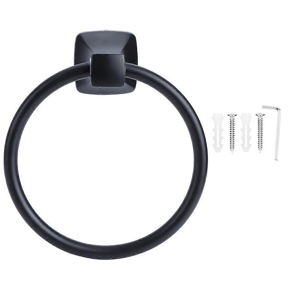 Wandmontierter Handtuchhalter Aus Mattschwarz Gebürstetem Aluminium, Handtuchring Fürs Badezimmer, Design-wandaccessoire, Hochwertige Ausführung