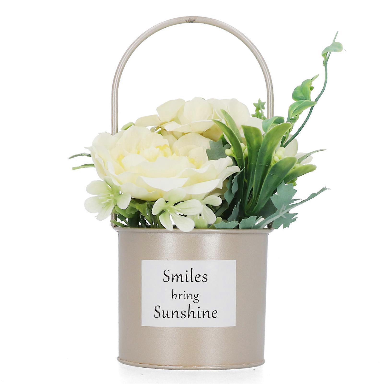 Wandpflanzgefäß Aus Schmiedeeisen Für Kunstpflanzen, Dekorativer Blumentopf Für Den Innenbereich, Flurpflanzgefäß, Hängekorb Mit Künstlichen Blumen