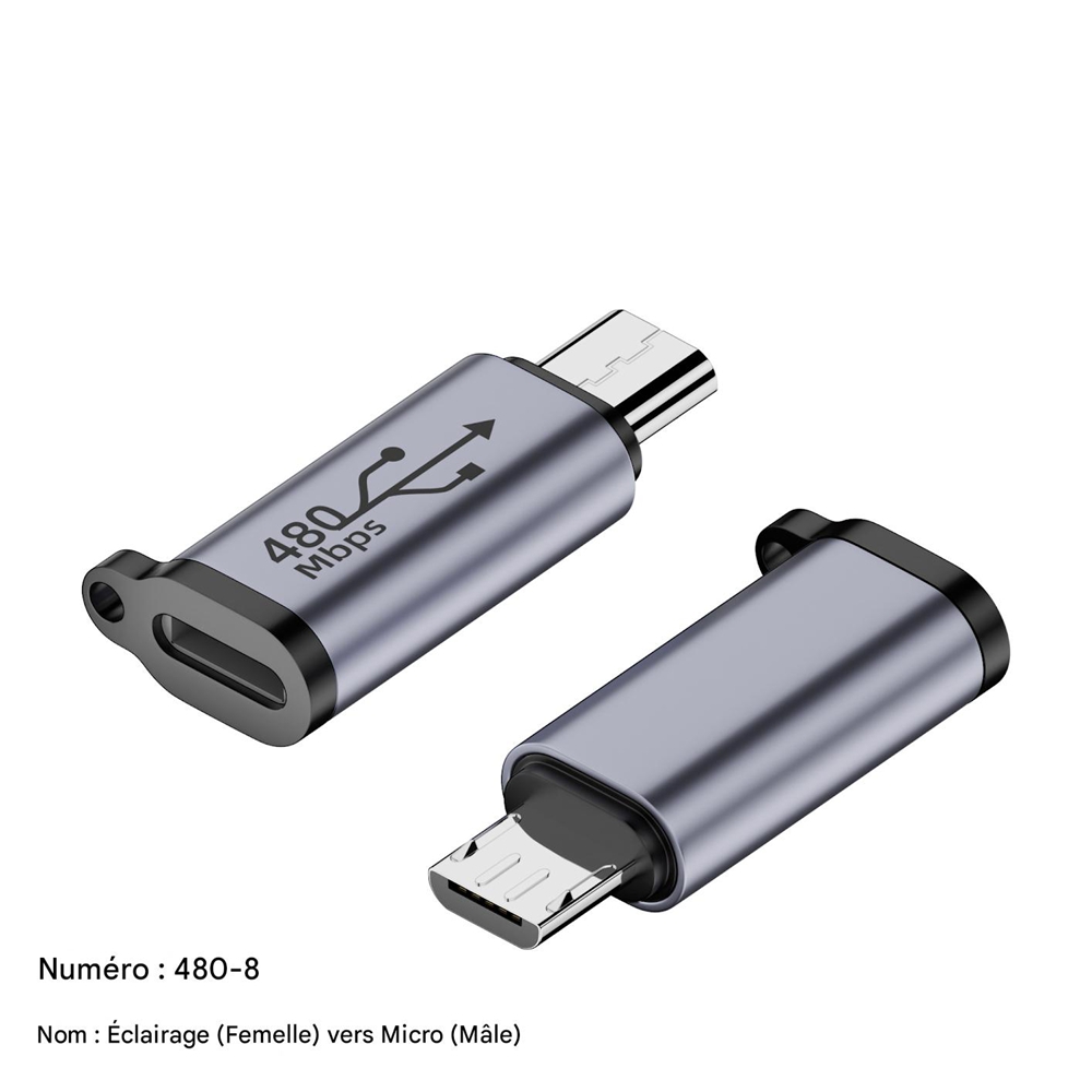 Lightning-buchse Auf Micro-usb-stecker-adapter, Lade- Und Synchronisationskonverter Für Kompatible Geräte, Hochwertiger, Tragbarer Kompaktstecker