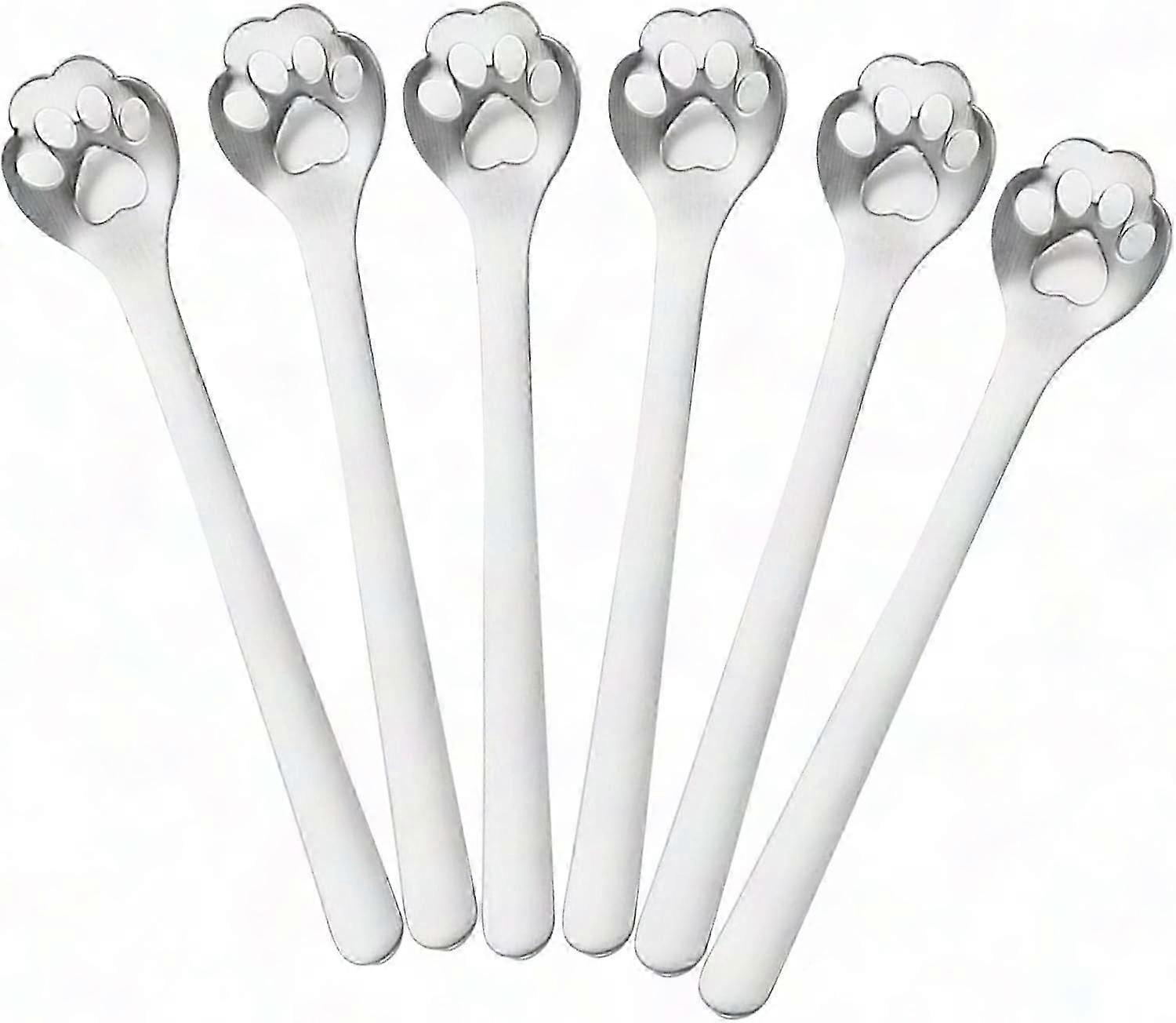 Kaffeelöffel Aus Edelstahl, Katzenpfotenform, Für Kaffee, Eis Und Desserts, Flaches Besteck, 1 Stück