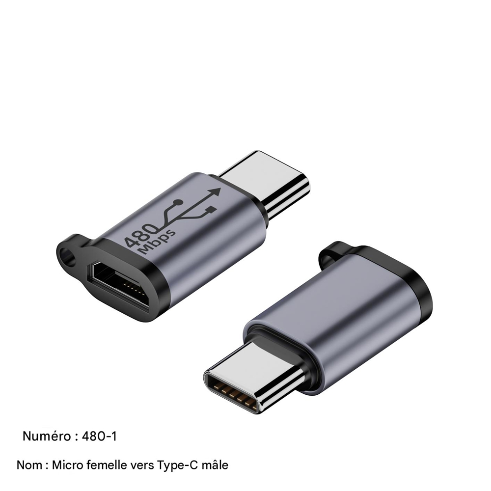 Micro-usb-buchse Auf Usb-typ-c-stecker-adapter, Lade- Und Synchronisierungskonverter Für Kompatible Geräte, Praktischer, Kompakter Anschluss