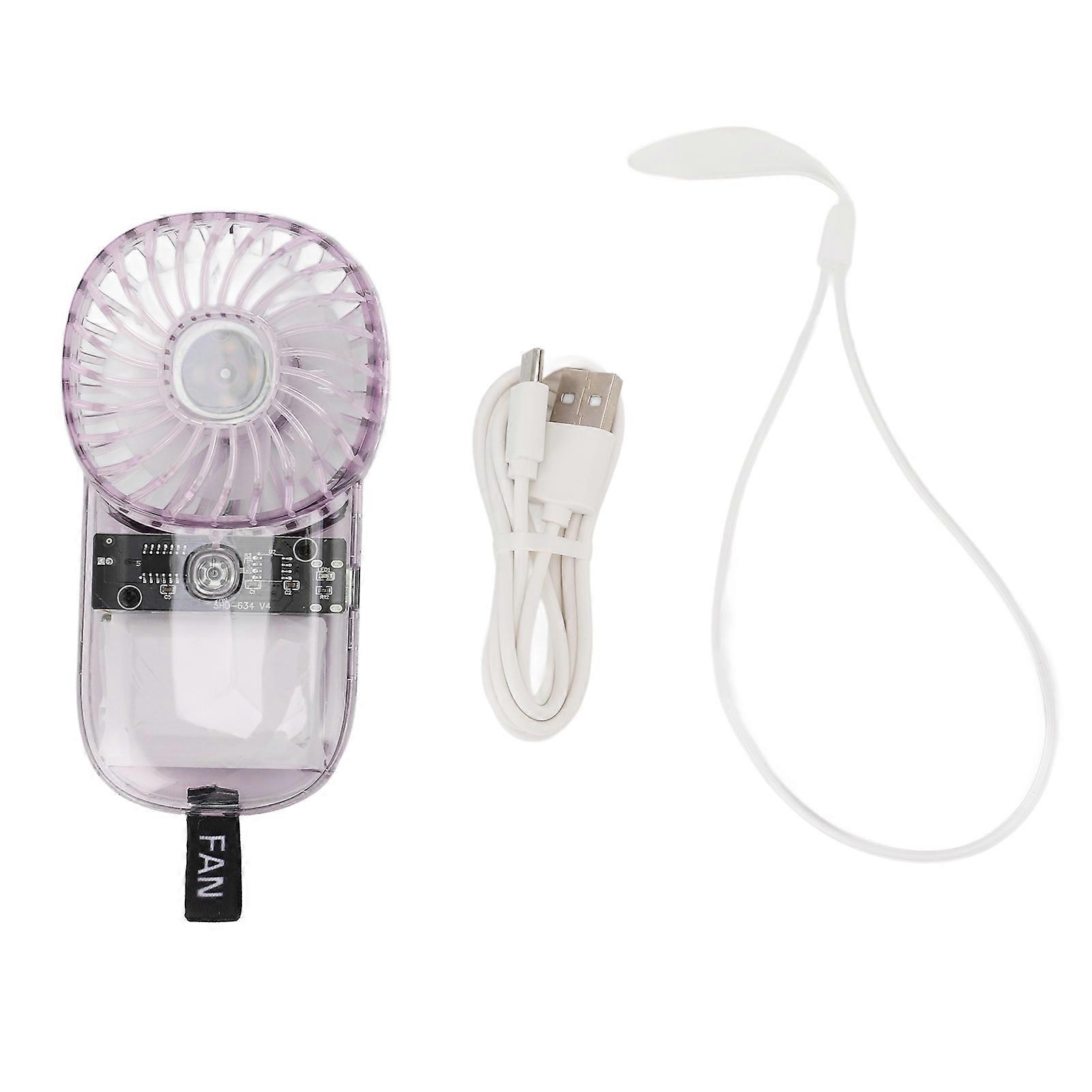Mini-handventilator, Leistungsstarker, Farbenfroher Luftstrom, 1200-mah-akku, Leiser Betrieb, Mit Kabel Für Reisen, Strand Und Camping