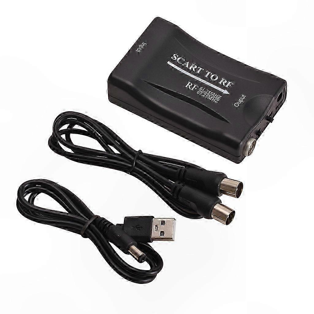 Scart-zu-rf-konverter 67,25/61,25 Mhz, Hochwertiger Videoadapter Mit Usb- Und Rf-kabel, Kompatibel Mit Hd-fernsehern, Dvds Und Spielekonsolen