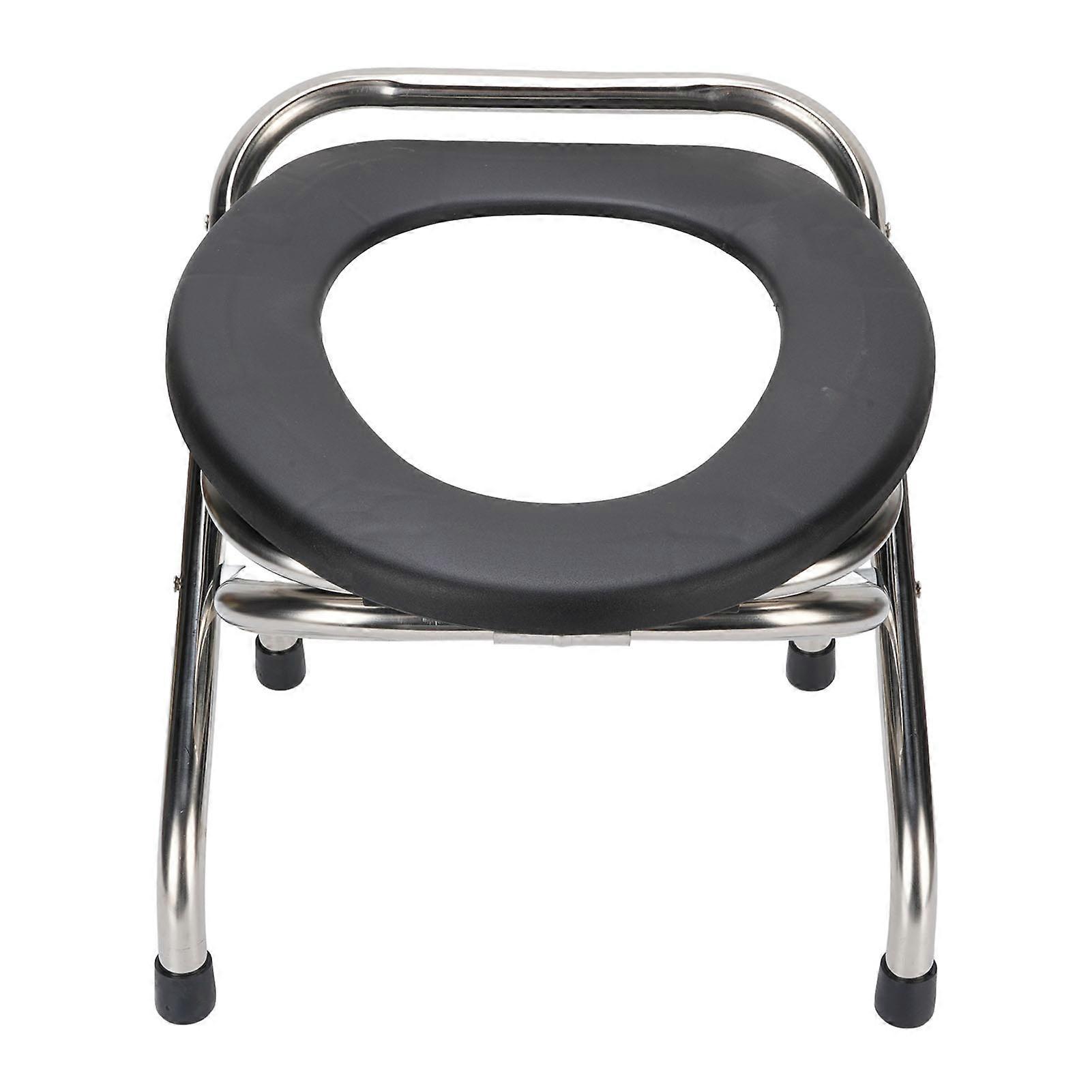 Tragbarer, Faltbarer Toilettenstuhl, Komfortsitz Aus Edelstahl, Ergonomisches Design Für Erwachsene, Praktische Hygieneausstattung.