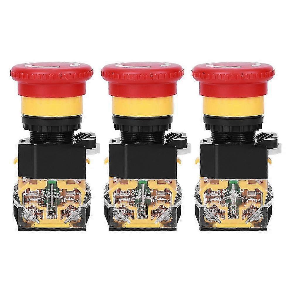 3-teiliger Not-aus-taster, 22-mm-industrie-drucktaster, Technischer Kunststoff, 440 V, 10 A, Maschinenersatzteil, Ein/aus-sicherheitsabschaltung