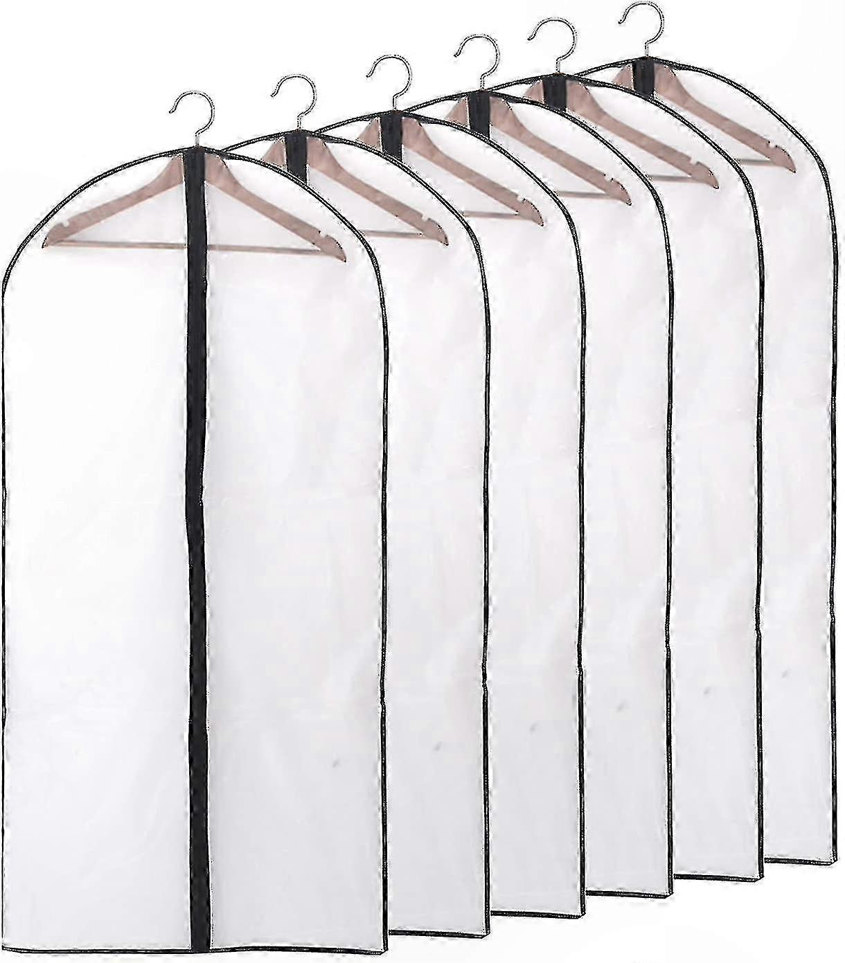Schützende Kleidersäcke, 12er-set, 60 X 120/100 Cm, Transparente Hüllen Für Anzüge Und Mäntel, Lange Aufbewahrungsmöglichkeiten Für Kleiderschränke