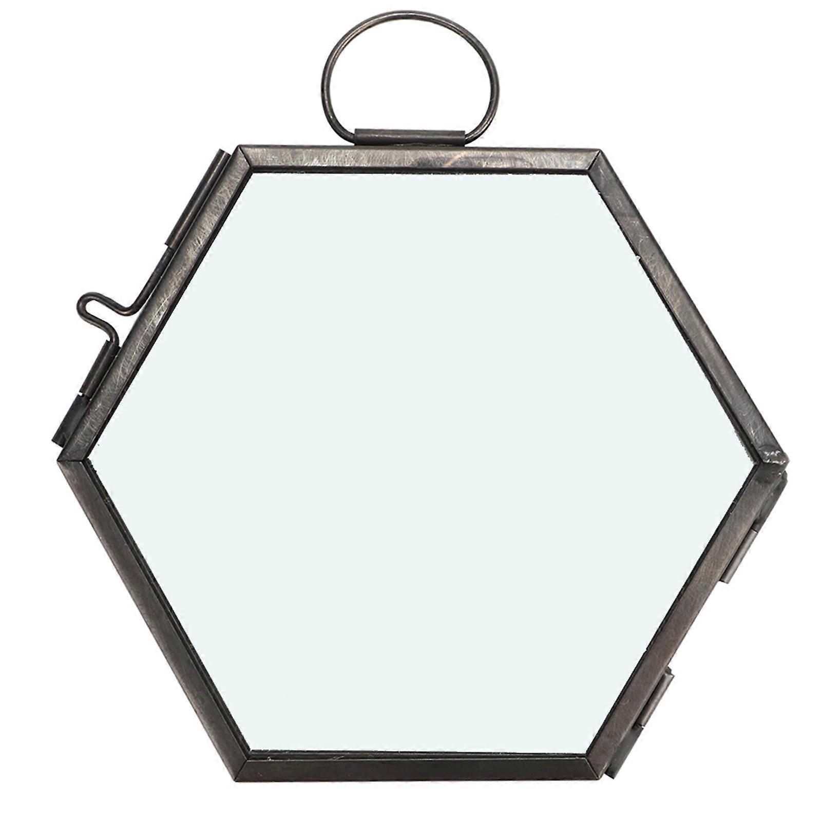 Hängender Geometrischer Sechseckiger Glasfotorahmen, Präsentationsclip Für Trockenpflanzen Und Blumenarrangements, Wanddekoration