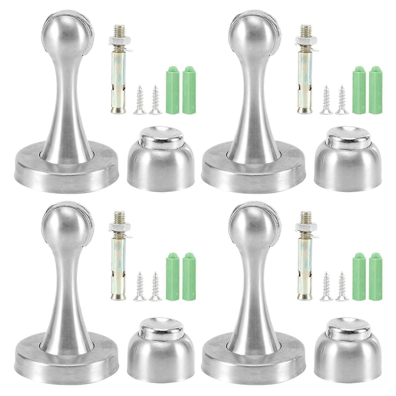 Set Mit 4 Magnetischen Türstoppern Aus Edelstahl, Moderner Türstopper Mit Wandbefestigung, Hält Die Tür Offen, Ideal Für Zuhause