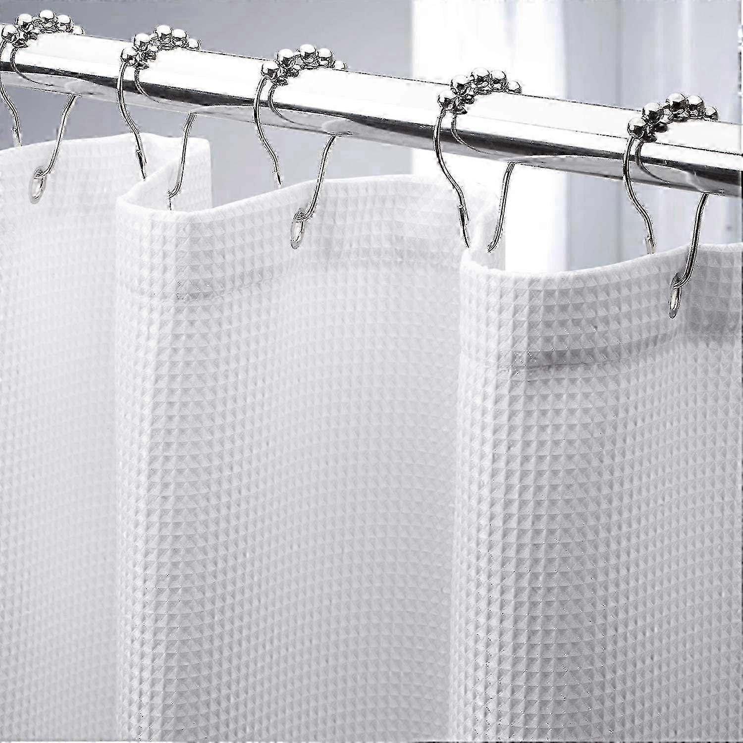 Luxuriöser Duschvorhang Aus Waffelgewebe, Strapazierfähig Und Dick Gepolstert Fürs Badezimmer, 5-sterne-hotel-stil, Robustes Design